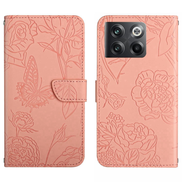 HT03 Skin Feel Butterfly Embossed Flip Leather Phone Case, For OnePlus 10T / Ace Pro, For OPPO Reno8 5G, For OPPO Reno8 Pro+ / Reno8 Pro