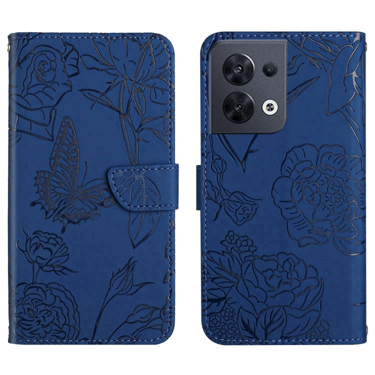 HT03 Skin Feel Butterfly Embossed Flip Leather Phone Case, For OnePlus 10T / Ace Pro, For OPPO Reno8 5G, For OPPO Reno8 Pro+ / Reno8 Pro