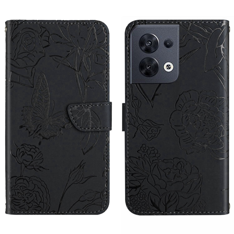 HT03 Skin Feel Butterfly Embossed Flip Leather Phone Case, For OnePlus 10T / Ace Pro, For OPPO Reno8 5G, For OPPO Reno8 Pro+ / Reno8 Pro