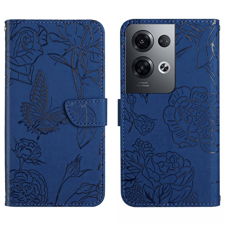 HT03 Skin Feel Butterfly Embossed Flip Leather Phone Case, For OnePlus 10T / Ace Pro, For OPPO Reno8 5G, For OPPO Reno8 Pro+ / Reno8 Pro