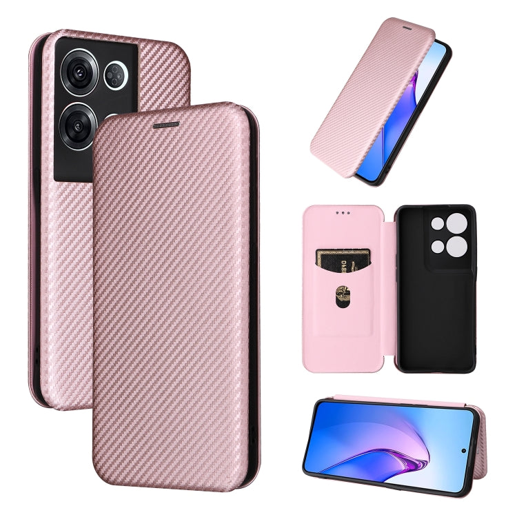 Carbon Fiber Texture Magnetic Flip Leather Phone Case, For Nothing Phone 1, For Realme Narzo 50A, For OPPO Reno8 Pro / Reno8 Pro+