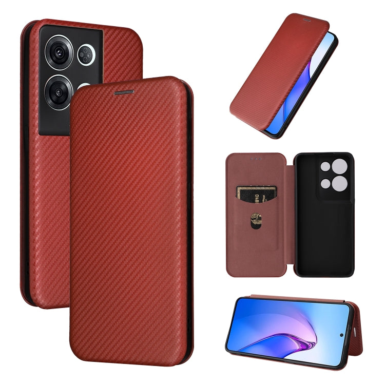 Carbon Fiber Texture Magnetic Flip Leather Phone Case, For Nothing Phone 1, For Realme Narzo 50A, For OPPO Reno8 Pro / Reno8 Pro+