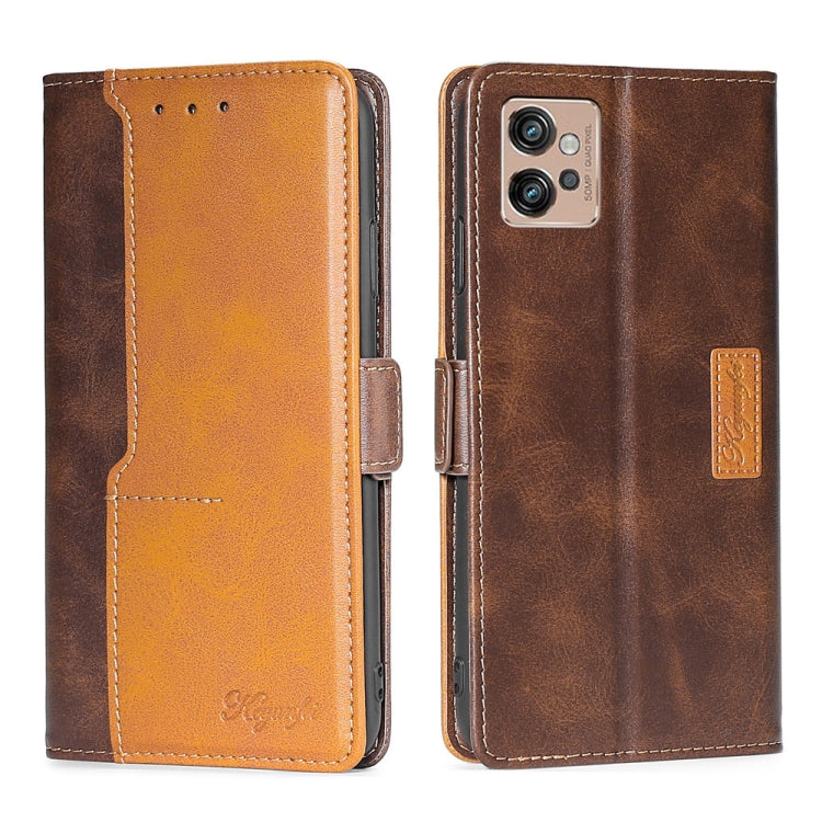 Contrast Color Side Buckle Leather Phone Case