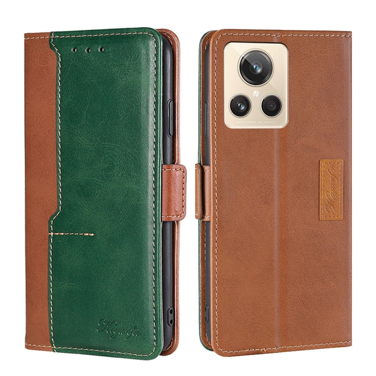 Contrast Color Side Buckle Leather Phone Case