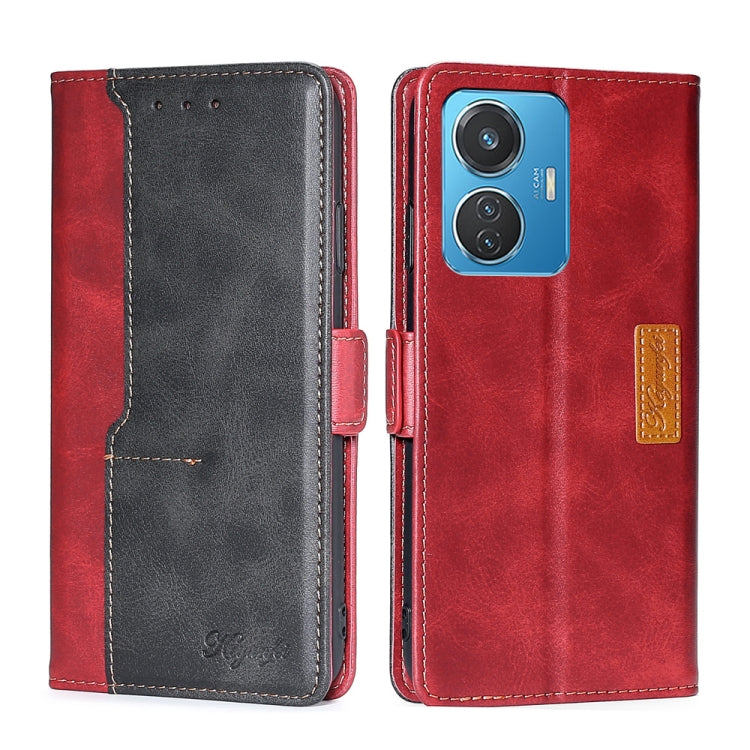 Contrast Color Side Buckle Leather Phone Case