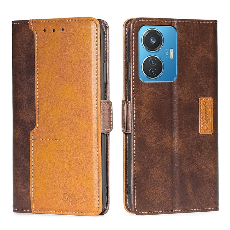 Contrast Color Side Buckle Leather Phone Case