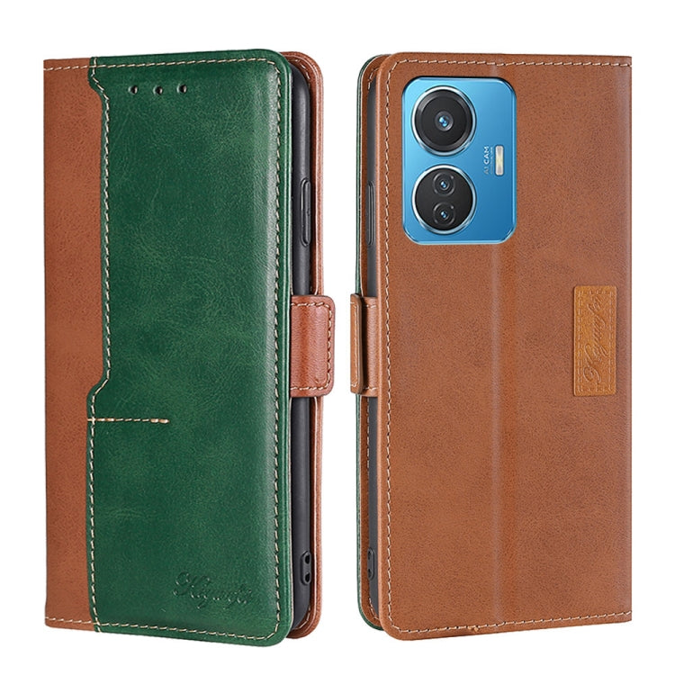Contrast Color Side Buckle Leather Phone Case