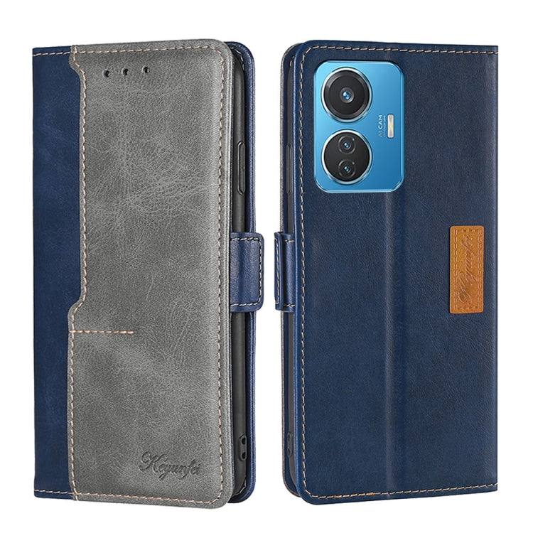 Contrast Color Side Buckle Leather Phone Case