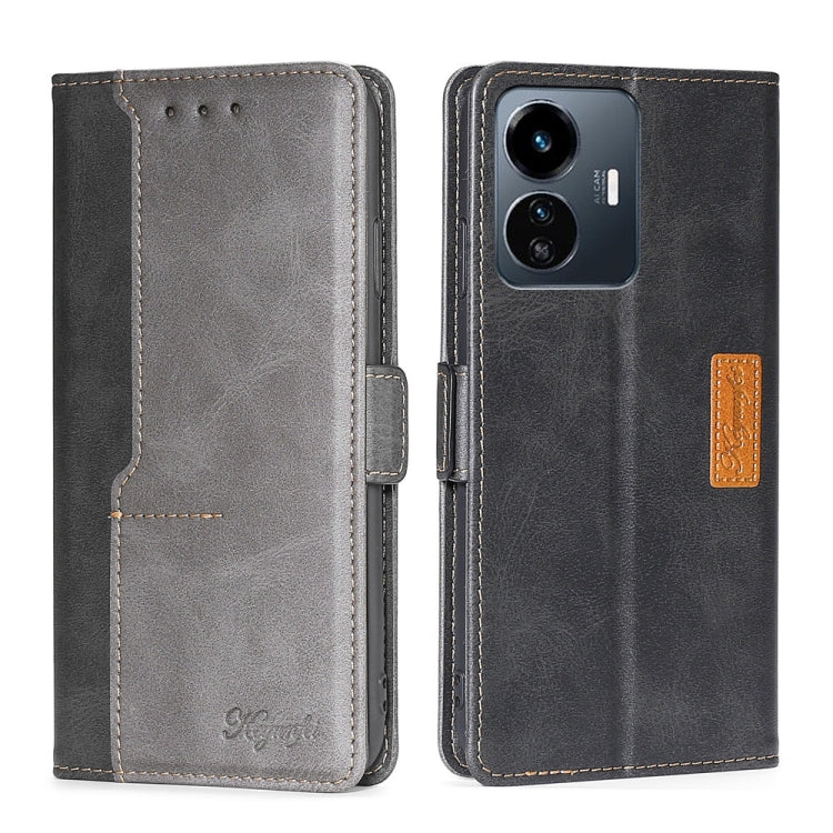 Contrast Color Side Buckle Leather Phone Case