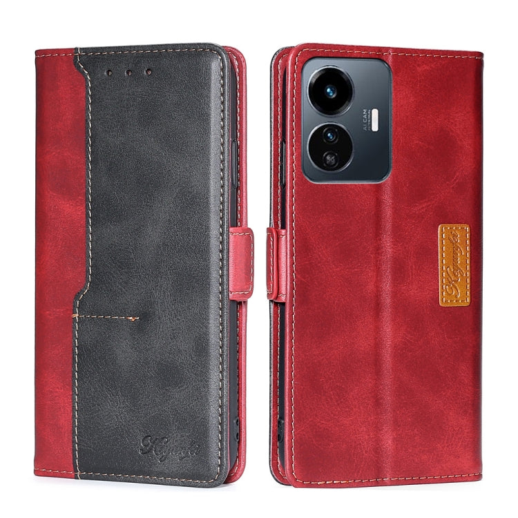 Contrast Color Side Buckle Leather Phone Case