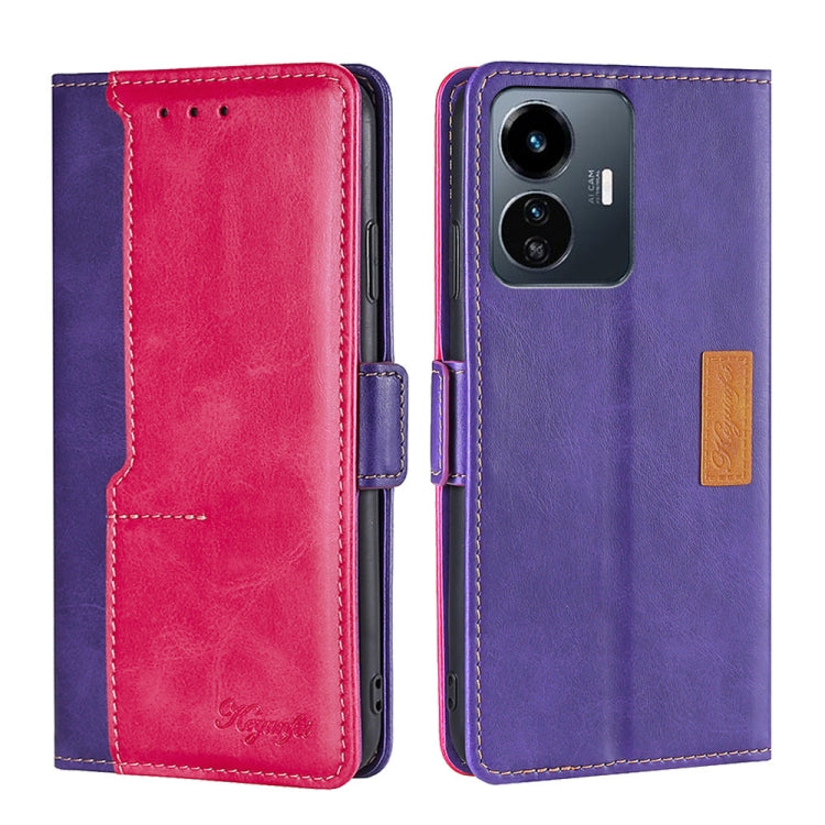 Contrast Color Side Buckle Leather Phone Case