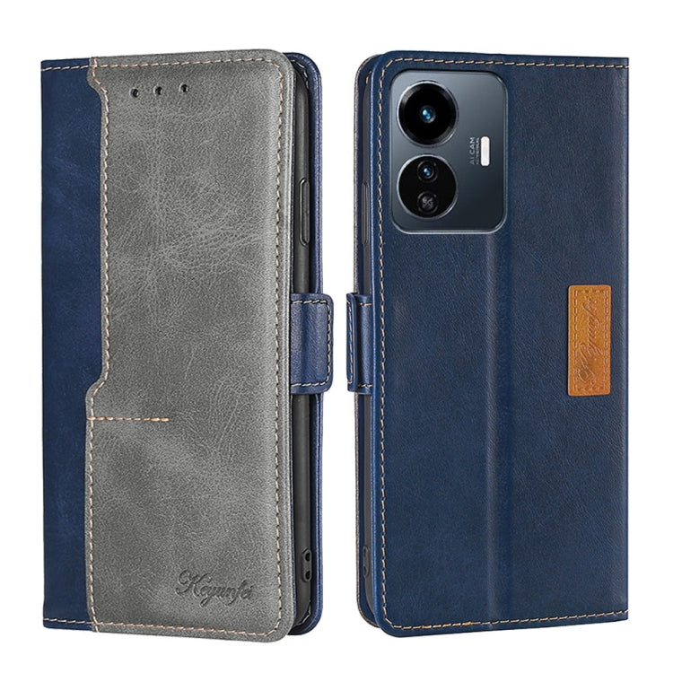 Contrast Color Side Buckle Leather Phone Case