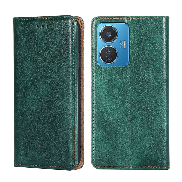 Gloss Oil Solid Color Magnetic Leather Phone Case