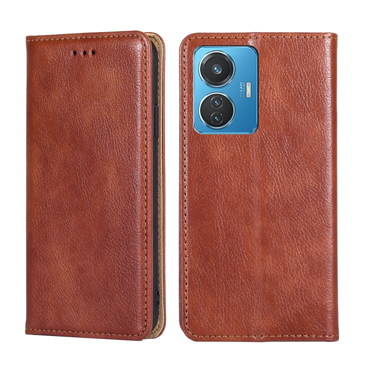 Gloss Oil Solid Color Magnetic Leather Phone Case