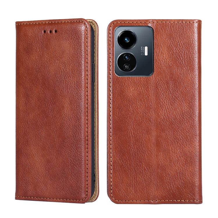 Gloss Oil Solid Color Magnetic Leather Phone Case
