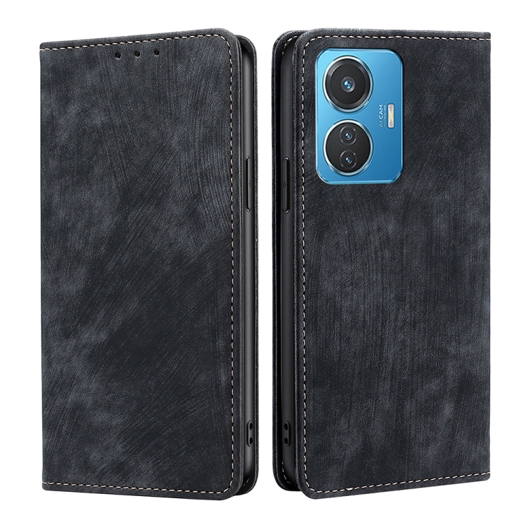 RFID Anti-theft Brush Magnetic Leather Phone Case, For Motorola Moto G32 4G, For Realme GT2 Explorer Master, For vivo iQOO Z6 44W/T1 Snapdragon 680, For vivo Y77 5G Global