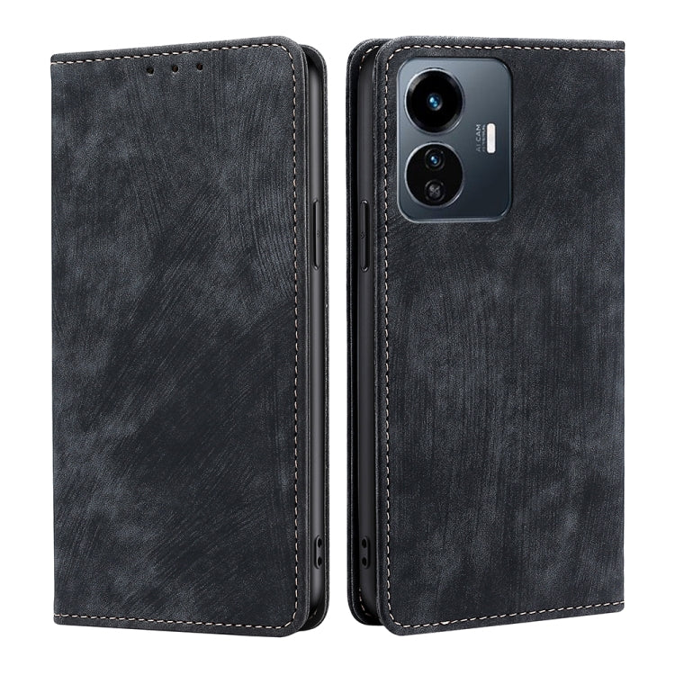 RFID Anti-theft Brush Magnetic Leather Phone Case