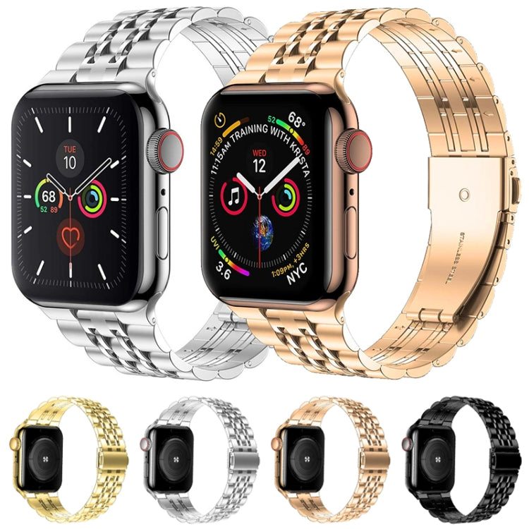 Seven-bead Ultra-thin Stainless Steel Watch Band For Apple Watch Series, 7 45mm / 6&amp;SE&amp;5&amp;4 44mm / 3&amp;2&amp;1 42mm, 7 41mm / 6&amp;SE&amp;5&amp;4 40mm / 3&amp;2&amp;1 38mm