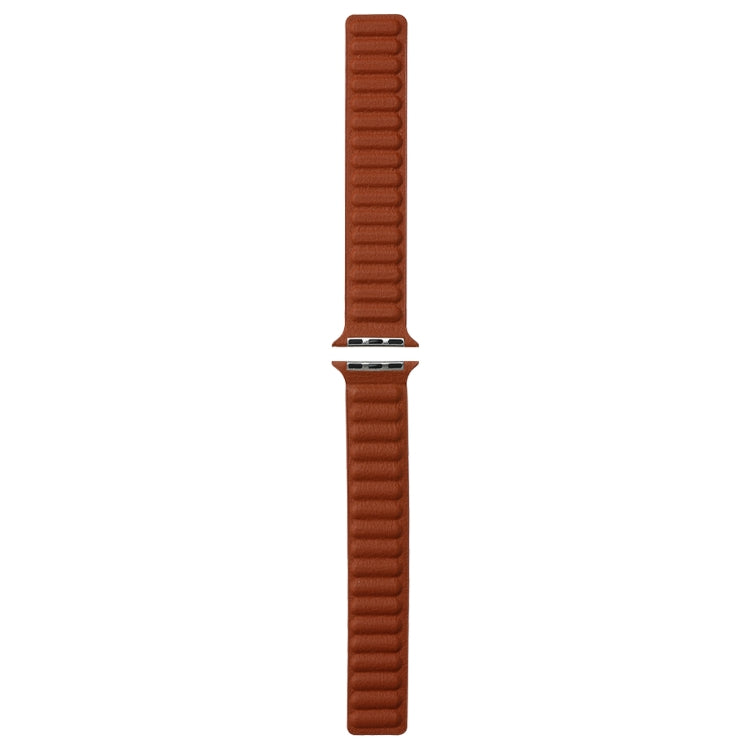 Magnetic Two-color Loop Slim Leather Watch Band For Apple Watch Series, 7 45mm / 6&SE&5&4 44mm / 3&2&1 42mm