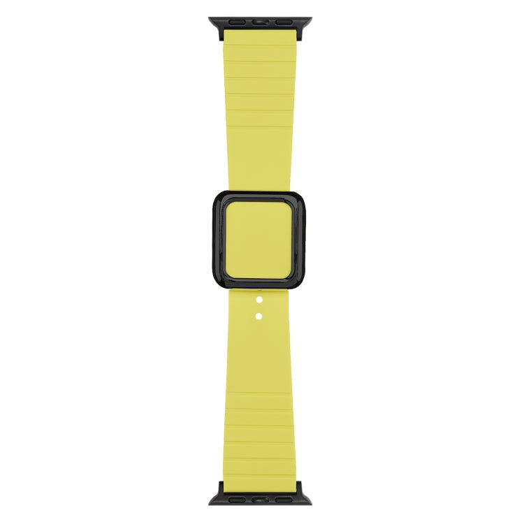 Black Square Buckle Silicone Watch Band For Apple Watch Series, 7 45mm / 6&SE&5&4 44mm / 3&2&1 42mm