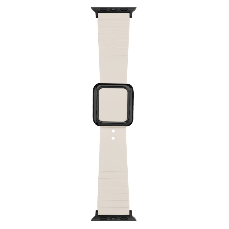 Black Square Buckle Silicone Watch Band For Apple Watch Series, 7 45mm / 6&SE&5&4 44mm / 3&2&1 42mm