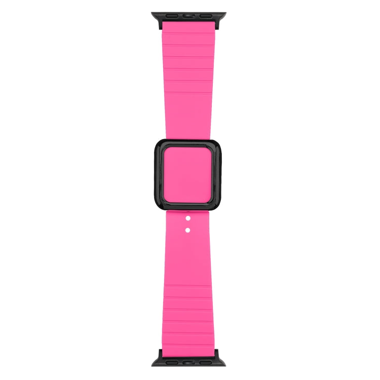 Black Square Buckle Silicone Watch Band For Apple Watch Series, 7 45mm / 6&SE&5&4 44mm / 3&2&1 42mm