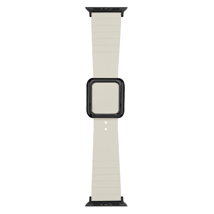 Black Square Buckle Silicone Watch Band For Apple Watch Series, 7 45mm / 6&amp;SE&amp;5&amp;4 44mm / 3&amp;2&amp;1 42mm