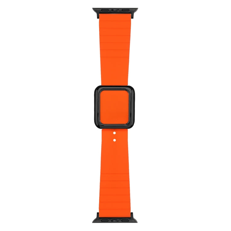 Black Square Buckle Silicone Watch Band For Apple Watch Series, 7 45mm / 6&SE&5&4 44mm / 3&2&1 42mm