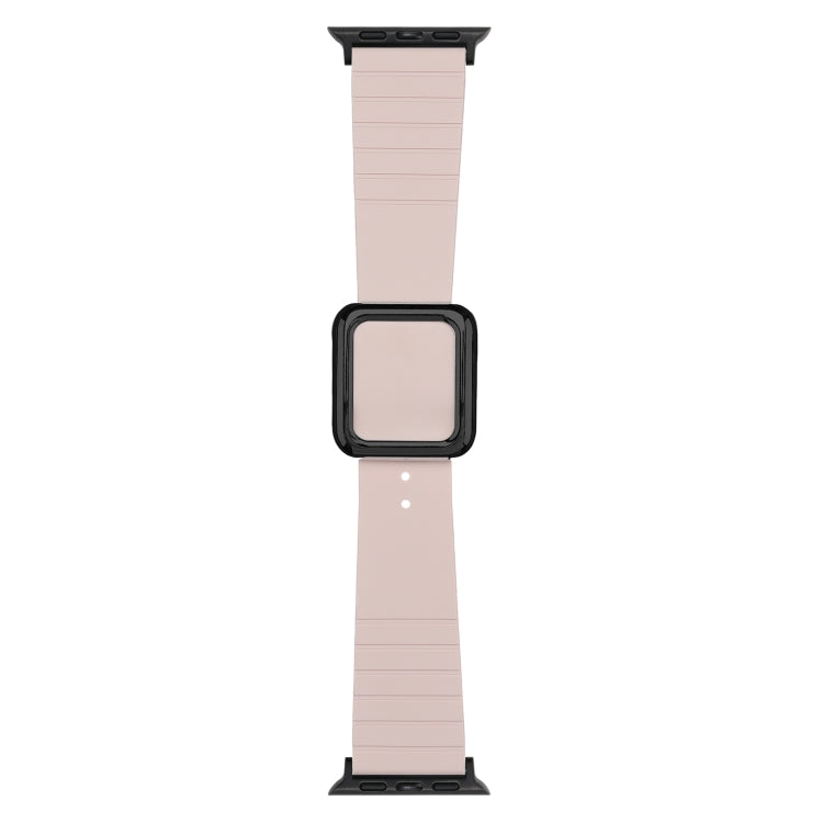 Black Square Buckle Silicone Watch Band For Apple Watch Series, 7 45mm / 6&SE&5&4 44mm / 3&2&1 42mm