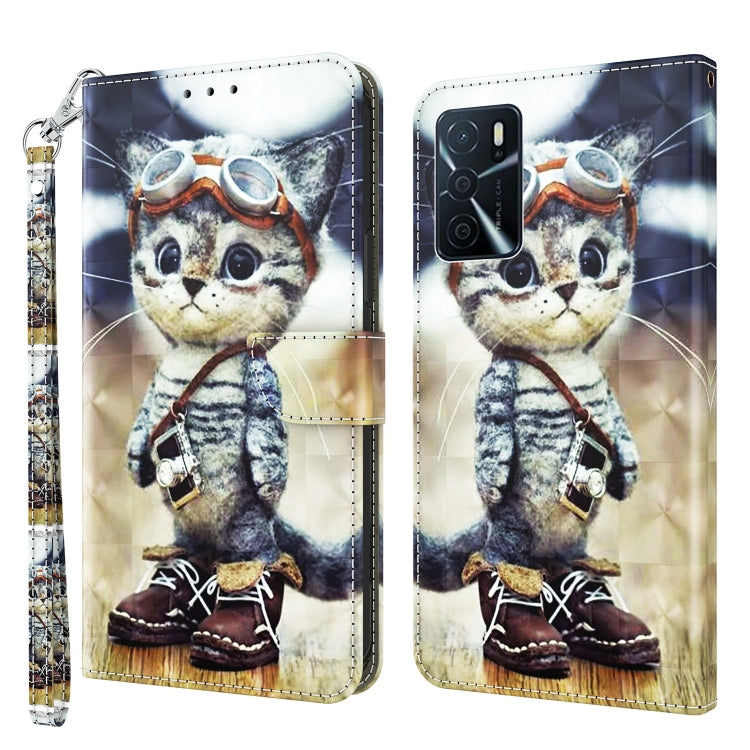 3D Painted Leather Phone Case, For OPPO A16 / A16s / A54s, For OPPO A54 5G / A74 5G, For OPPO A94 5G / A95 5G, For OPPO A96 5G / Reno7 Z