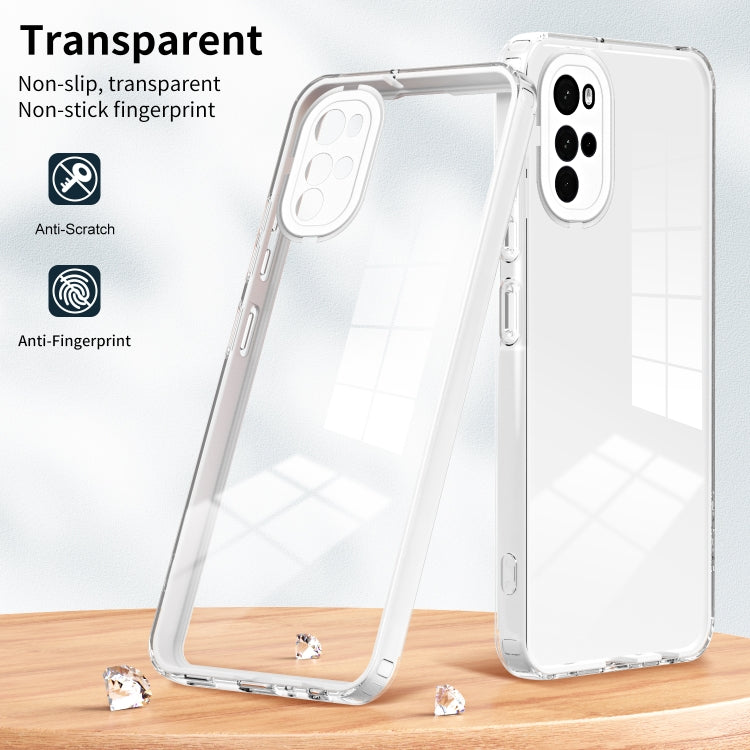 3 in 1 Clear TPU Color PC Frame Phone Case, For Motorola Moto G22, For OPPO A57 4G 2022, For Motorola Moto G42, For OPPO A77 5G, For Motorola Moto G52, For Honor X8