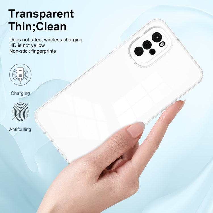 3 in 1 Clear TPU Color PC Frame Phone Case, For Motorola Moto G22, For OPPO A57 4G 2022, For Motorola Moto G42, For OPPO A77 5G, For Motorola Moto G52, For Honor X8