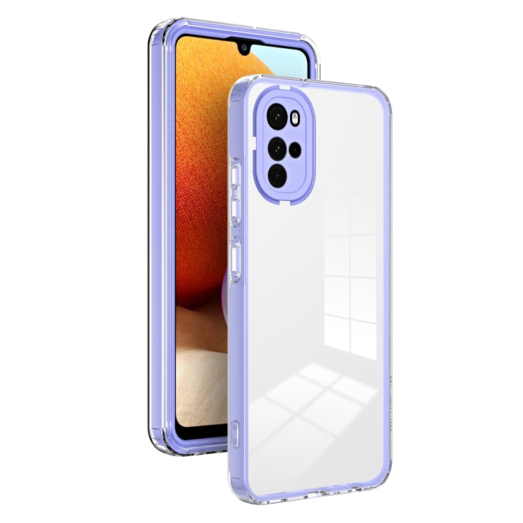 3 in 1 Clear TPU Color PC Frame Phone Case, For Motorola Moto G22, For OPPO A57 4G 2022, For Motorola Moto G42, For OPPO A77 5G, For Motorola Moto G52, For Honor X8