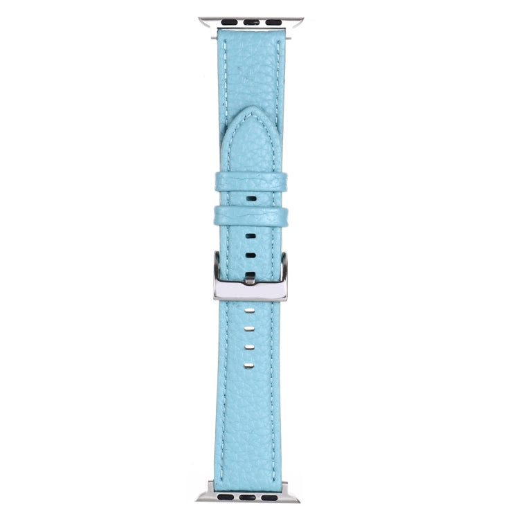 Litchi Texture Leather Watch Band For Apple Watch Series, 7 45mm / 6&SE&5&4 44mm / 3&2&1 42mm, 7 41mm / 6&SE&5&4 40mm / 3&2&1 38mm