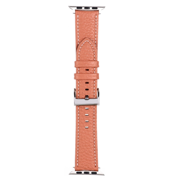 Litchi Texture Leather Watch Band For Apple Watch Series, 7 45mm / 6&amp;SE&amp;5&amp;4 44mm / 3&amp;2&amp;1 42mm, 7 41mm / 6&amp;SE&amp;5&amp;4 40mm / 3&amp;2&amp;1 38mm