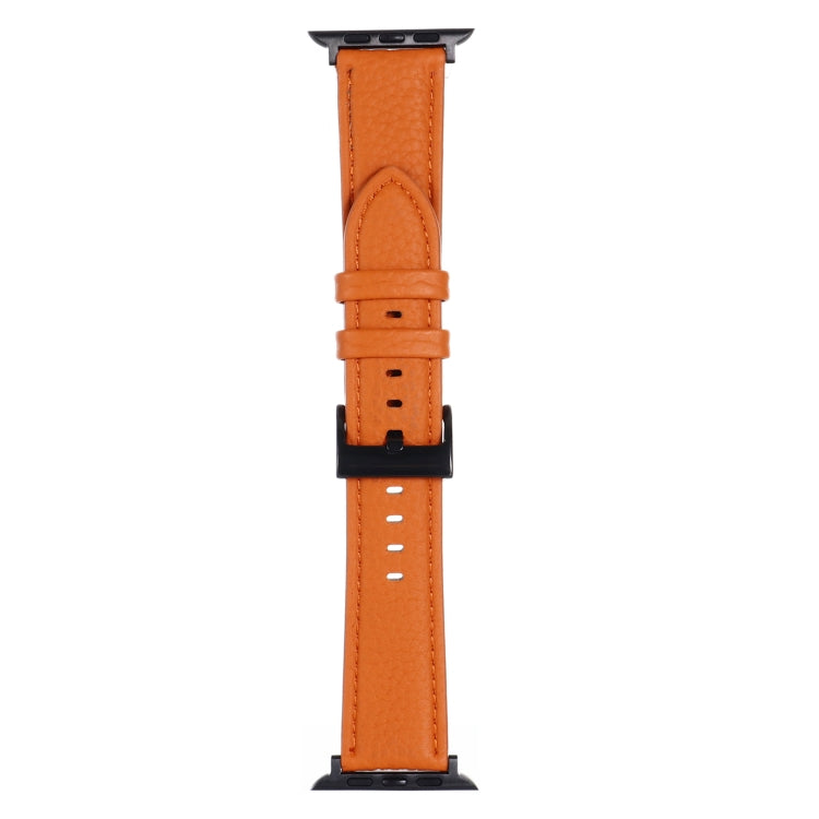 Litchi Texture Leather Watch Band For Apple Watch Series, 7 45mm / 6&SE&5&4 44mm / 3&2&1 42mm, 7 41mm / 6&SE&5&4 40mm / 3&2&1 38mm