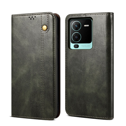 Oil Wax Crazy Horse Texture Flip Leather Phone Case, For vivo V25 Pro