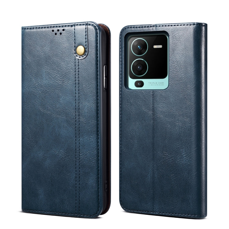 Oil Wax Crazy Horse Texture Flip Leather Phone Case, For vivo V25 Pro