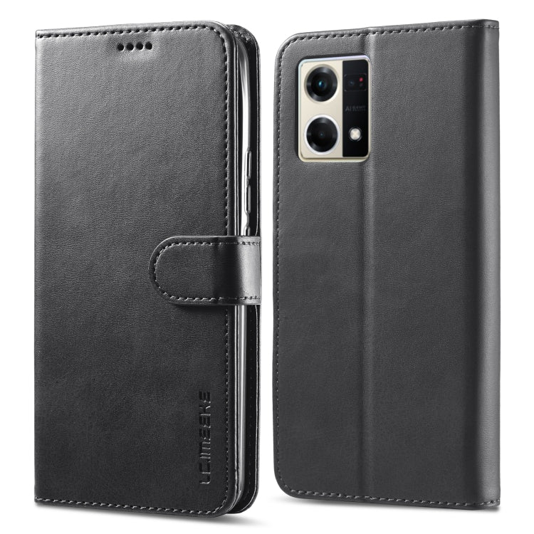 LC.IMEEKE Calf Texture Horizontal Flip Leather Case, For OPPO Reno8, For OPPO Reno8 Pro