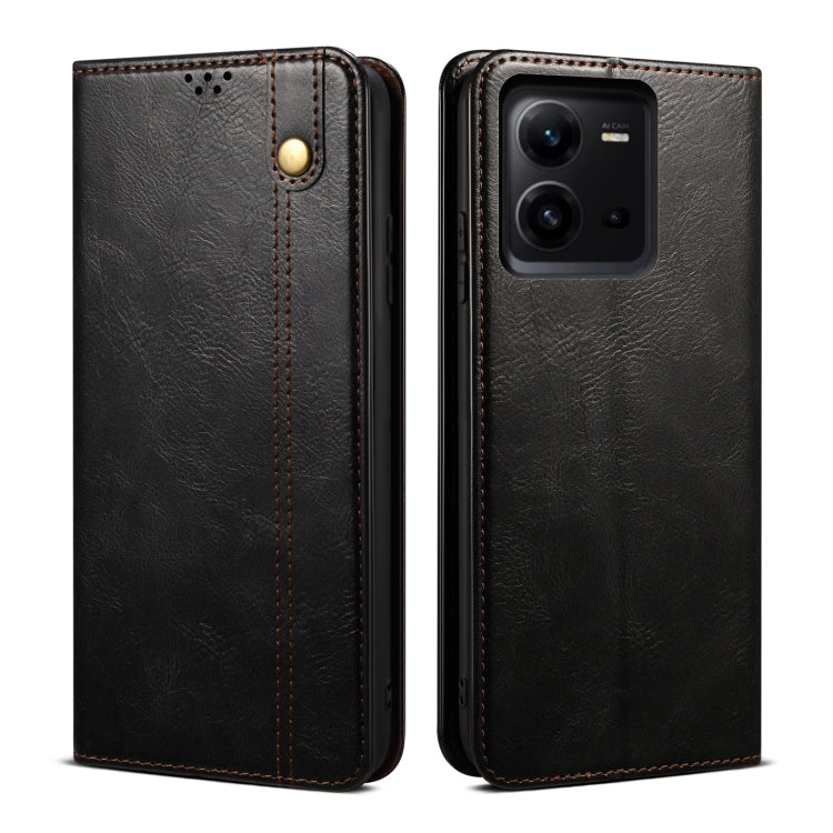 Oil Wax Crazy Horse Texture Leather Phone Case, For vivo V25, For Samsung Galaxy A04 4G