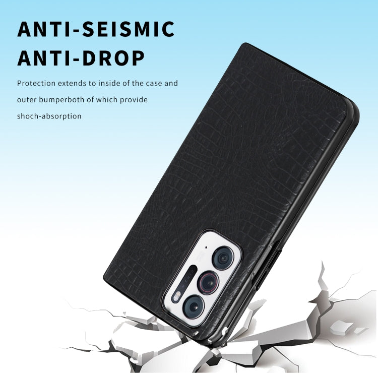 Shockproof Crocodile Texture PC + PU Case, For OPPO Find N, For vivo X Fold, For Huawei P50 Pocket