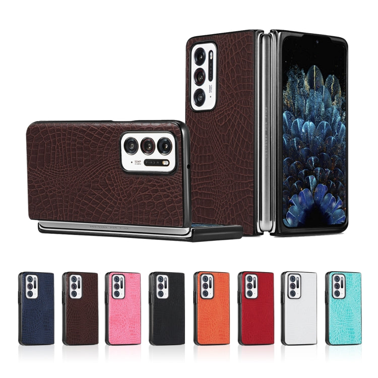 Shockproof Crocodile Texture PC + PU Case, For OPPO Find N, For vivo X Fold, For Huawei P50 Pocket