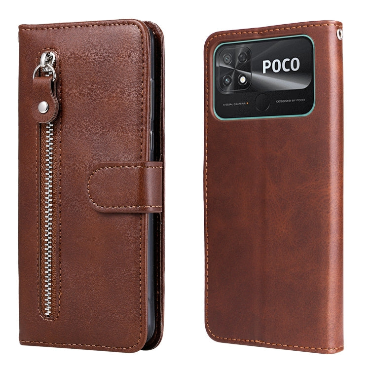 Calf Texture Zipper Leather Phone Case, For vivo Y02s, For vivo Y75 4G / S10e, For vivo Y77 5G, For Xiaomi Poco C40, For Xiaomi Poco M4 5G