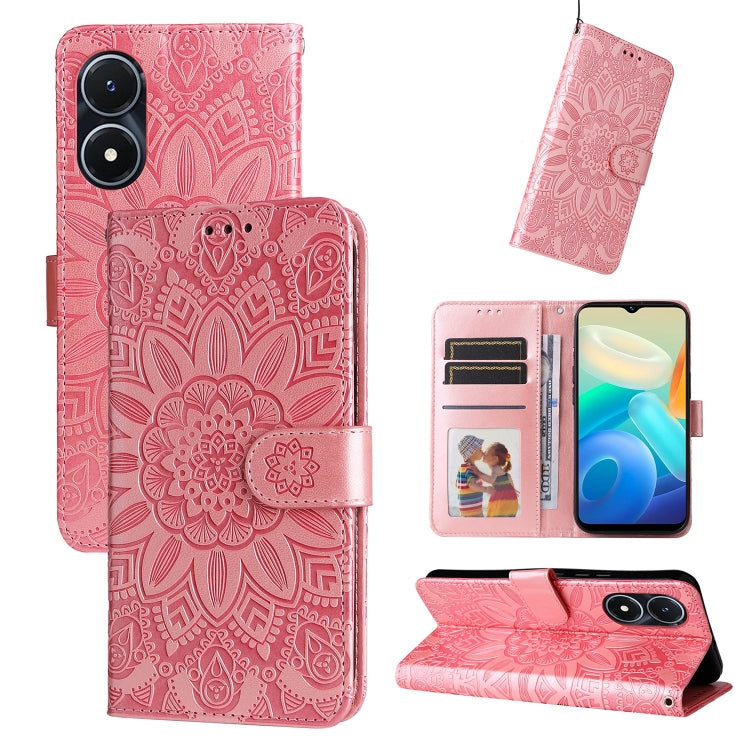 Embossed Sunflower Leather Phone Case, For vivo Y02s, For vivo Y75 4G / S10e, For vivo Y77 5G, For Xiaomi Poco C40, For Xiaomi Poco M4 5G