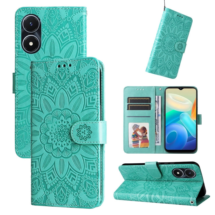 Embossed Sunflower Leather Phone Case, For vivo Y02s, For vivo Y75 4G / S10e, For vivo Y77 5G, For Xiaomi Poco C40, For Xiaomi Poco M4 5G