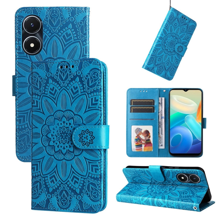 Embossed Sunflower Leather Phone Case, For vivo Y02s, For vivo Y75 4G / S10e, For vivo Y77 5G, For Xiaomi Poco C40, For Xiaomi Poco M4 5G