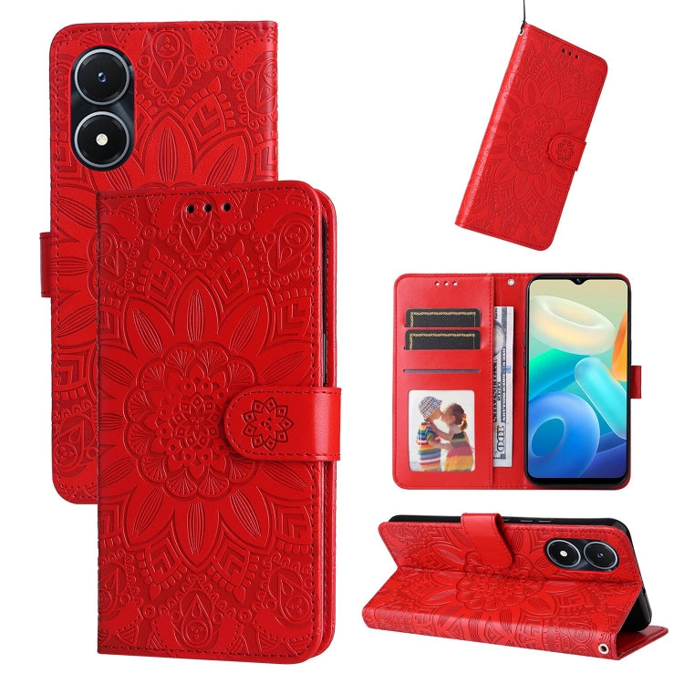 Embossed Sunflower Leather Phone Case, For vivo Y02s, For vivo Y75 4G / S10e, For vivo Y77 5G, For Xiaomi Poco C40, For Xiaomi Poco M4 5G