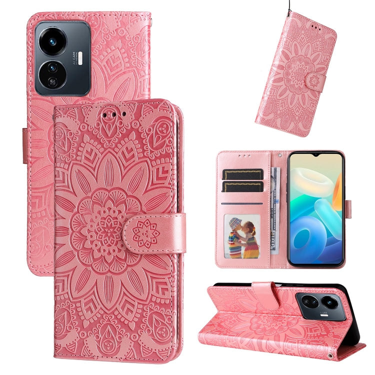 Embossed Sunflower Leather Phone Case, For vivo Y02s, For vivo Y75 4G / S10e, For vivo Y77 5G, For Xiaomi Poco C40, For Xiaomi Poco M4 5G