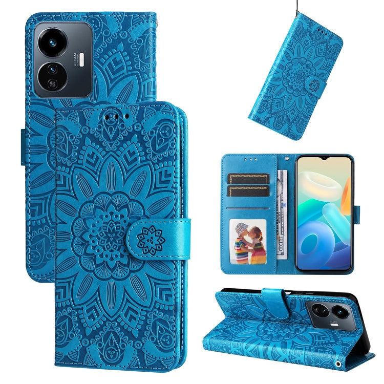 Embossed Sunflower Leather Phone Case, For vivo Y02s, For vivo Y75 4G / S10e, For vivo Y77 5G, For Xiaomi Poco C40, For Xiaomi Poco M4 5G