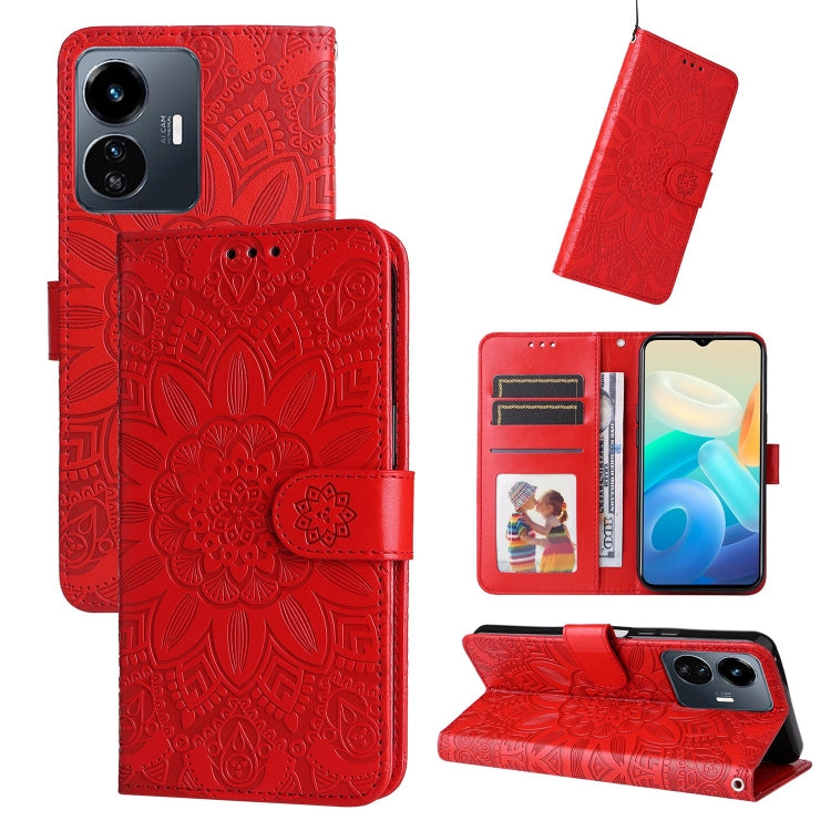 Embossed Sunflower Leather Phone Case, For vivo Y02s, For vivo Y75 4G / S10e, For vivo Y77 5G, For Xiaomi Poco C40, For Xiaomi Poco M4 5G